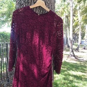 Ralph Lauren Dexter Pomegranate Lace Dress